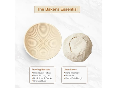 Paniers d'Apprêt Banneton 8 9 10 Pouces Rotin Rond et Ovale