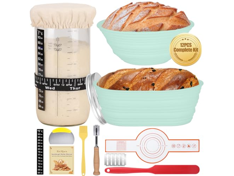 Panier Banneton 9 Pouces pour Pâte à Pain Outils Levain Kit de Boulangerie Ensemble Rond Fabrication