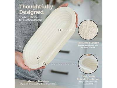 Banneton Rond 9 Pouces avec Doublure <u><a href='https://fr.bannetonbasket.com'>Paniers à pain</a></u> Levants Bannetons Apprêt
