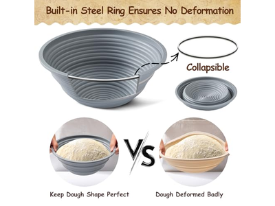 Paniers d'Apprêt de Boulangers Coton Lin Panier à Pain Motif Tissu Cuisson Artisanale