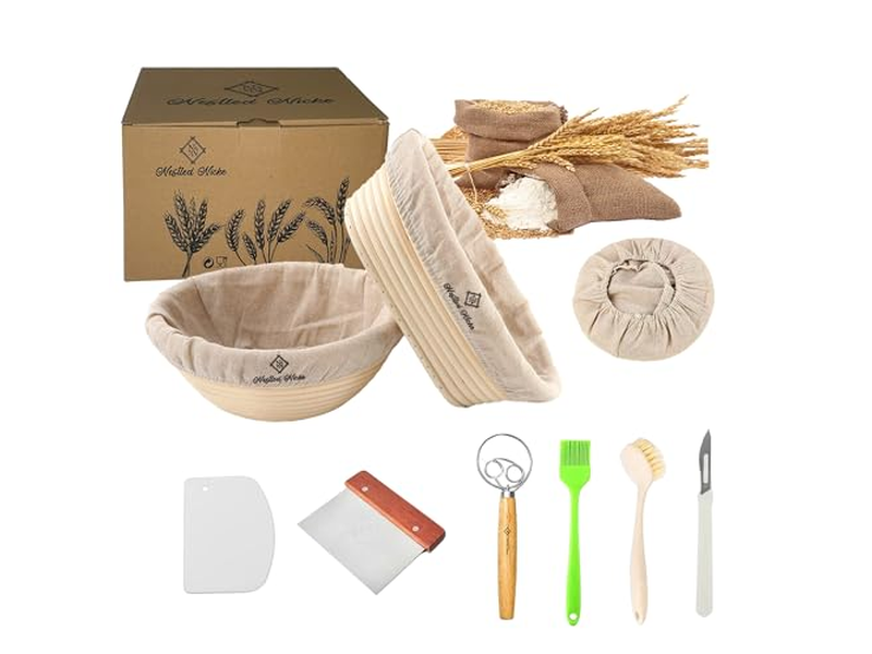 Panier Cadeau d'Ingrédients de Boulangerie Paniers d'Apprêt pour Pain en Osier