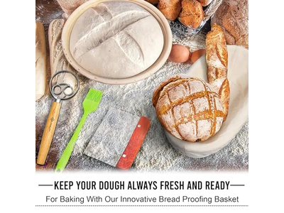 Panier Cadeau d'Ingrédients de Boulangerie Paniers d'Apprêt pour Pain en Osier