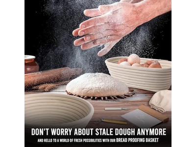 Panier Cadeau d'Ingrédients de Boulangerie Paniers d'Apprêt pour Pain en Osier