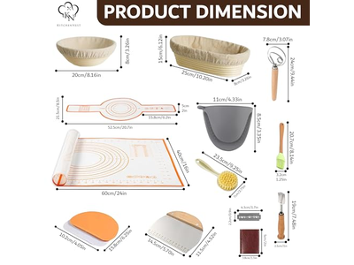 Outils de Boulangerie Tapis Bois Panier à Pain Apprêt avec Couvercle Prime