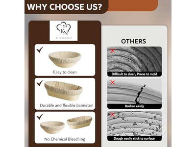 Outils de Boulangerie Tapis Bois Panier à Pain Apprêt avec Couvercle Prime