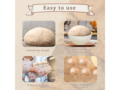 Ustensiles de Boulangerie Panier à Pain Rond Apprêt Artisanat Ovale Ensemble de 2 Kit Banneton