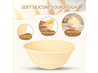 Banneton Pour Pain Artisanal Utilisation Première Fois Couvercle 10 Pouces Ovale Doublure 8P