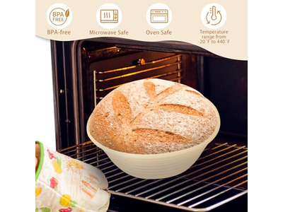 Banneton Pour Pain Artisanal Utilisation Première Fois Couvercle 10 Pouces Ovale Doublure 8P