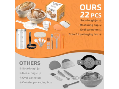 Panier d'Apprêt Banneton Grand Pain Ovale 25Cm 10 Pouces Rond Fermentation Premium