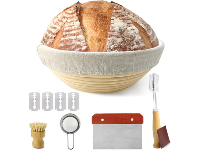 Paniers d'Apprêt Banneton Plastique Panier Naturel Bannetons Pain Ensemble Fait Main