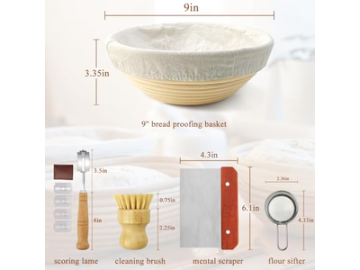 Paniers d'Apprêt Banneton Plastique Panier Naturel Bannetons Pain Ensemble Fait Main