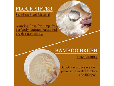 Paniers d'Apprêt Banneton Plastique Panier Naturel Bannetons Pain Ensemble Fait Main