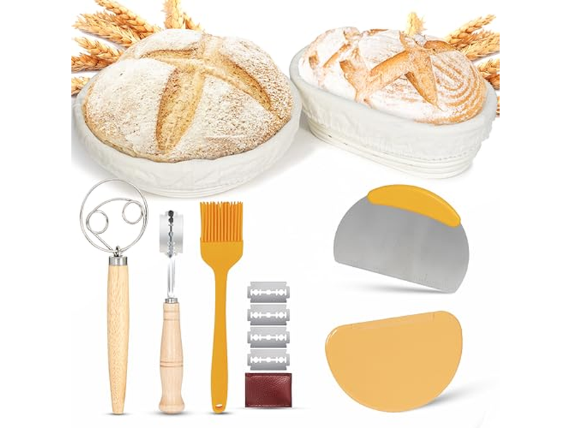 Panier d'Apprêt Benneton Rond Tissu à Pain Pour Rotin Fait Maison Avec Ensemble de Couvercle