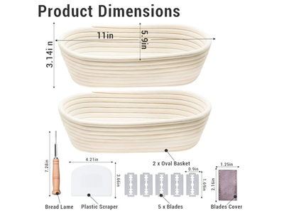 Panier à Pain Avec Pierre Chauffante Doublure Pack 5 Pouces Fourniture Fabrication Banenton