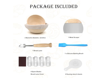 Paniers Banneton pour Cuisson au Levain avec Outils Essentiels