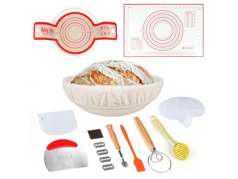 Panier d'Apprêt pour Pain Rond et Ovale Apprêt 2 Paquets 9 Pouces Cuisson Plastique