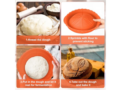 Panier de Fermentation Pain Bannetons Paniers de Fermentation Banneton 10 Pouces Ensemble de 2