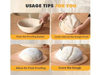 Panier Banneton Osier 6 Pouces Bambou Arrondi Plastique 9 Bannetons Apprêt