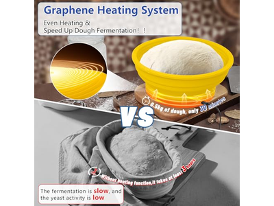 Bol à Pâte à Pain Triangle Banneton avec Fonctions Chauffantes