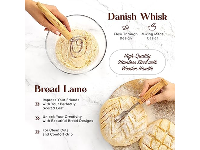 Mélangeur à Pain Grattoir Outil de Pâte à Cuire Ensemble Plastique Boulanger Tissu Pour