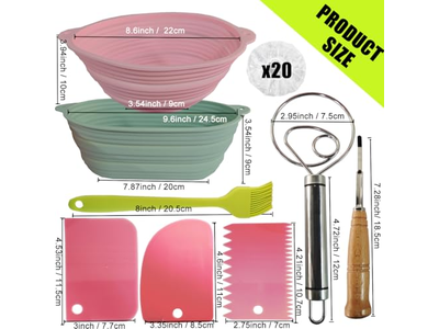 Paniers d'Apprêt pour Pain au Levain Canne Panier Banneton 9 Pouces