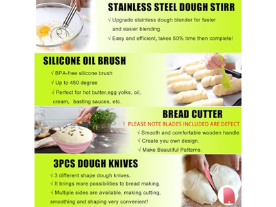 Paniers d'Apprêt pour Pain au Levain Canne Panier Banneton 9 Pouces