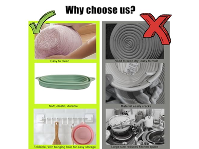 Paniers d'Apprêt pour Pain au Levain Canne Panier Banneton 9 Pouces