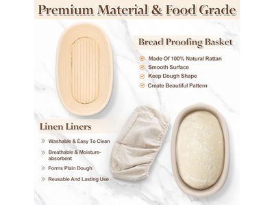 Panier d'Apprêt Ovale Brotform 9 Pouces (1kg) Fait Main Grande Taille