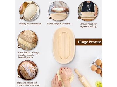 Panier d'Apprêt Ovale Brotform 9 Pouces (1kg) Fait Main Grande Taille
