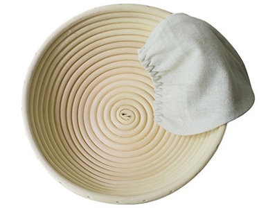 Panier d'Apprêt Banneton en Canne 9 Pouces avec Grattoir, Lame et Doublure (Populaire)