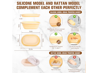 Bol Grattoir à Pâte Pain au Levain Moule à Pain Petit Panier Rond 10 Pouces