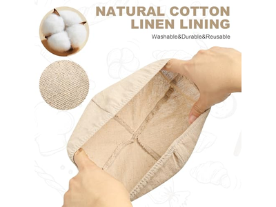 Banneton de Bonne Qualité Pain Français Patrons Doublé Lin Petits Croissants Ronds